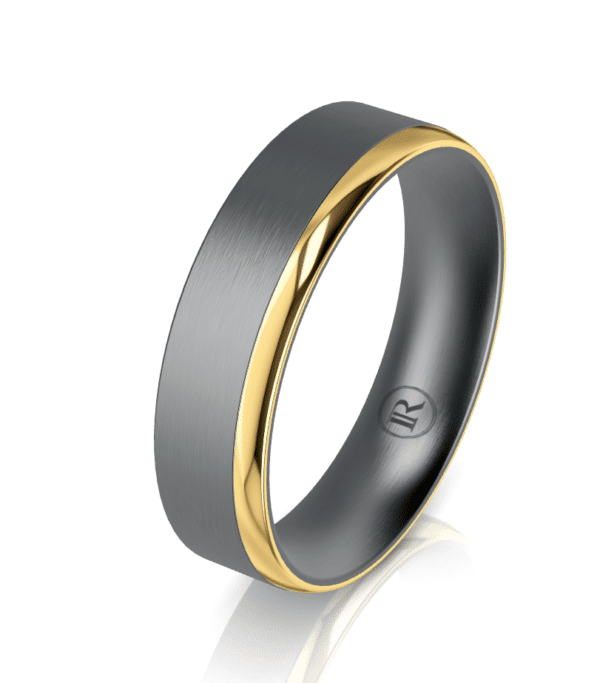 Tantalum & Yellow Gold Wedding Band