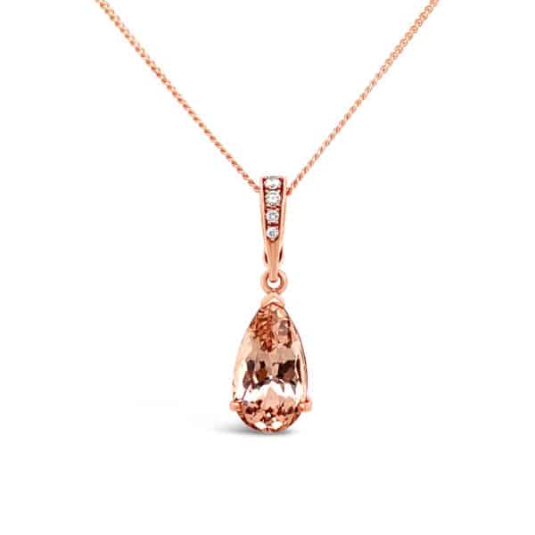 Morganite & Diamond Pendant