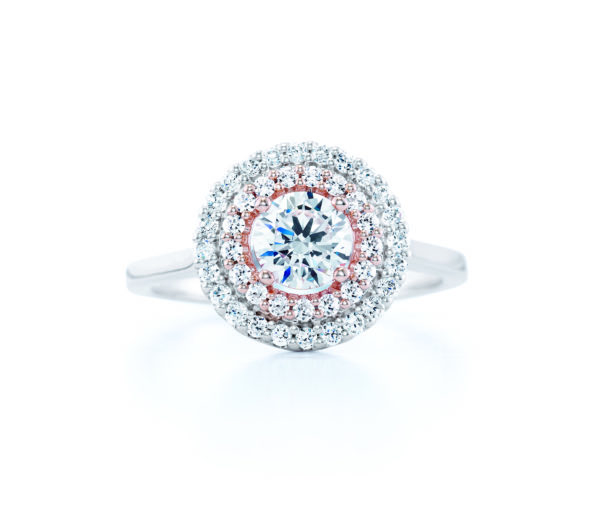 Diamond Halo with a touch of Rose