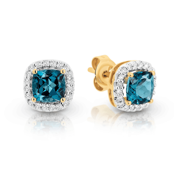 Topaz & Diamond Earrings