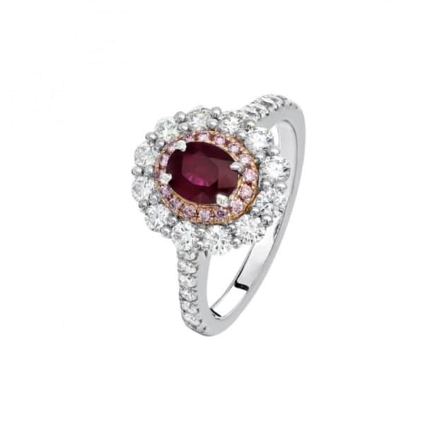 Australian Pink Diamond & Ruby Ring