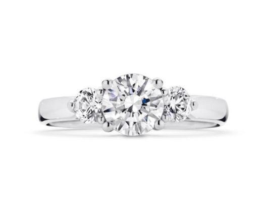 engagement ring setting trilogy ring