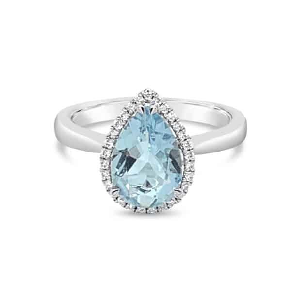 Aquamarine & Diamond Ring