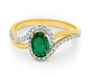 unique custom engagement ring emerald