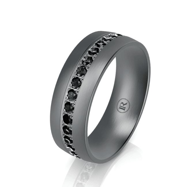 Tantalum & Black Diamond Wedding Band