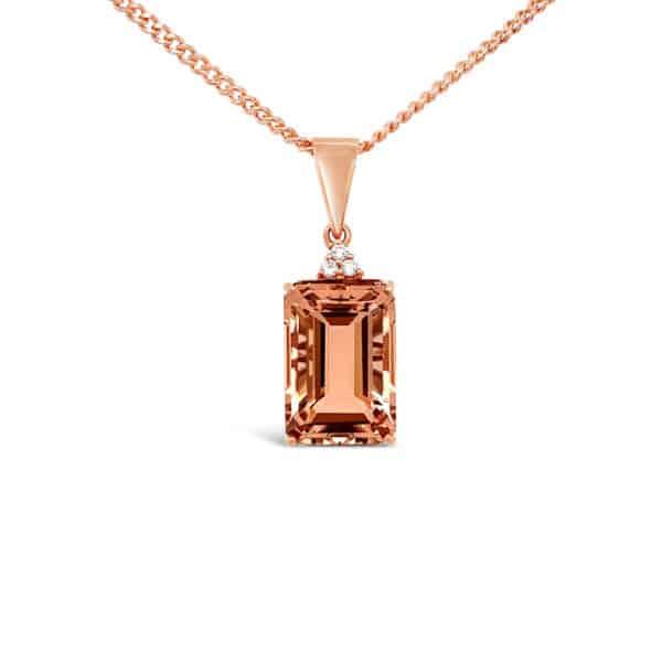 Morganite & Diamond Pendant