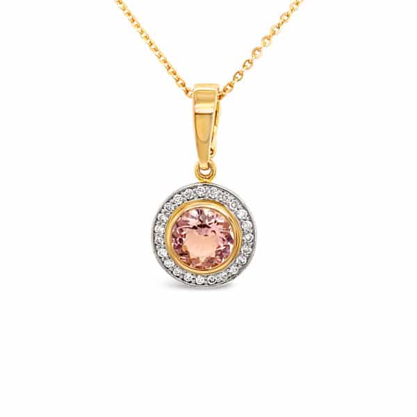 Morganite & Diamond Pendant