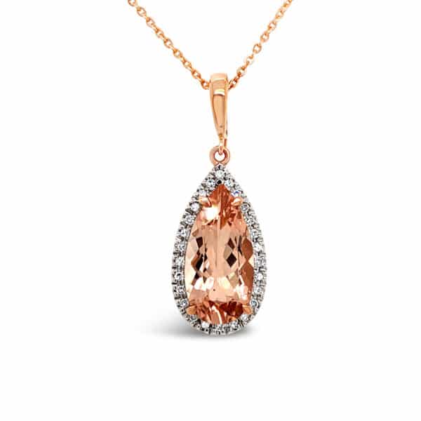 Morganite & Diamond Pendant