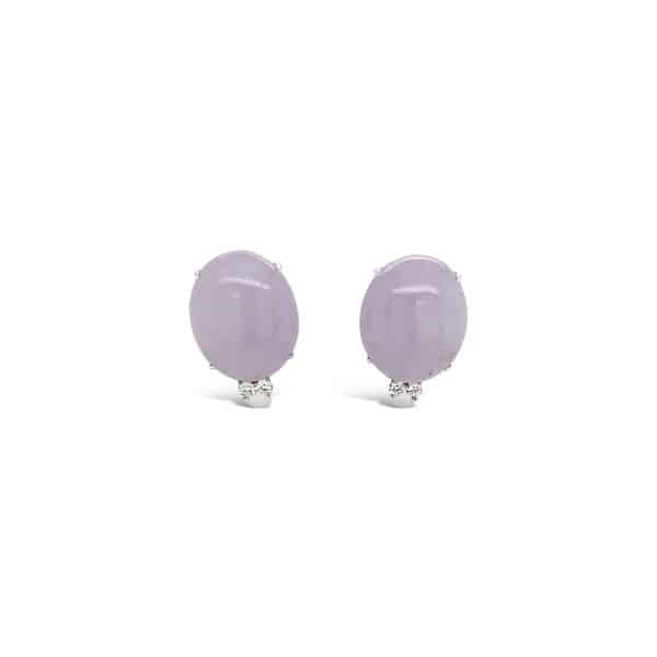Lavender Jade & Diamond Earrings