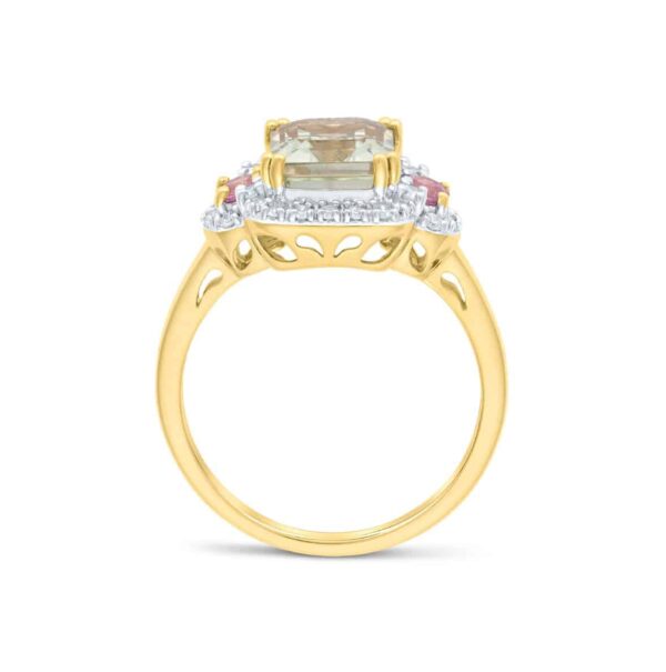 Green Amethyst & Sapphire Ring - Image 2