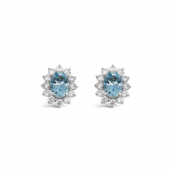 Aquamarine & Diamond Earrings
