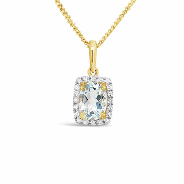 Aquamarine & Diamond Pendant