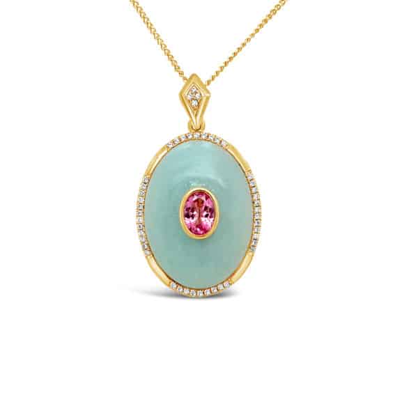 Amazonite & Tourmaline Pendant