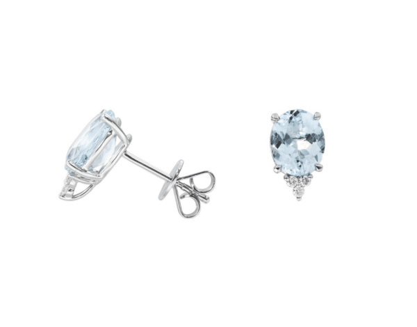 Aquamarine & Diamond Earrings