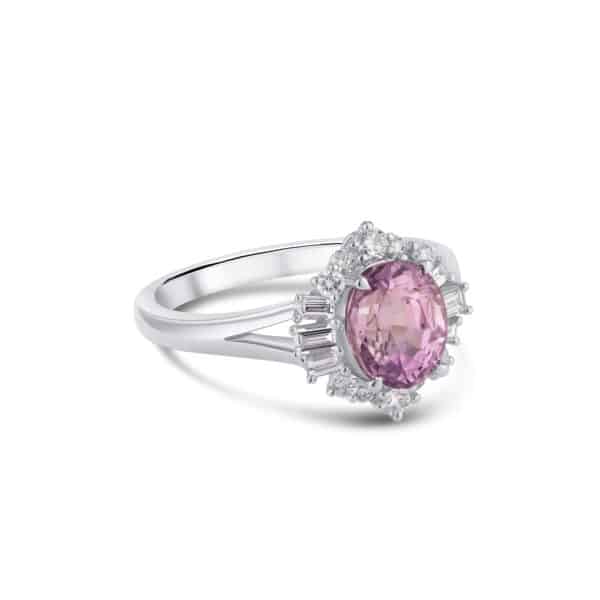 Pink Sapphire & Diamond Ring - Image 2