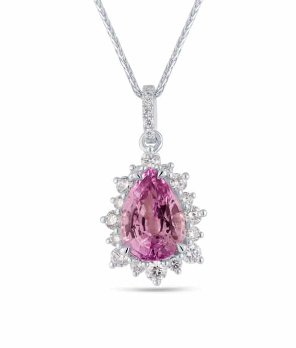Pink Sapphire & Diamond Pendant