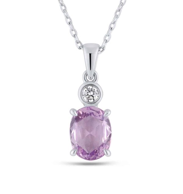 Pink Sapphire & Diamond Pendant